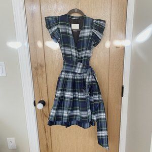 Tartan Plaid Spence Wrap Dress by Sara Berman, size XS